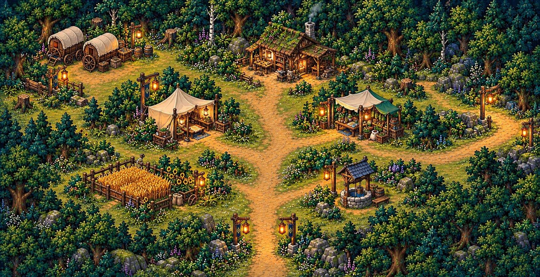 A Wayfarer learning the trade routes of Firstlight Camp