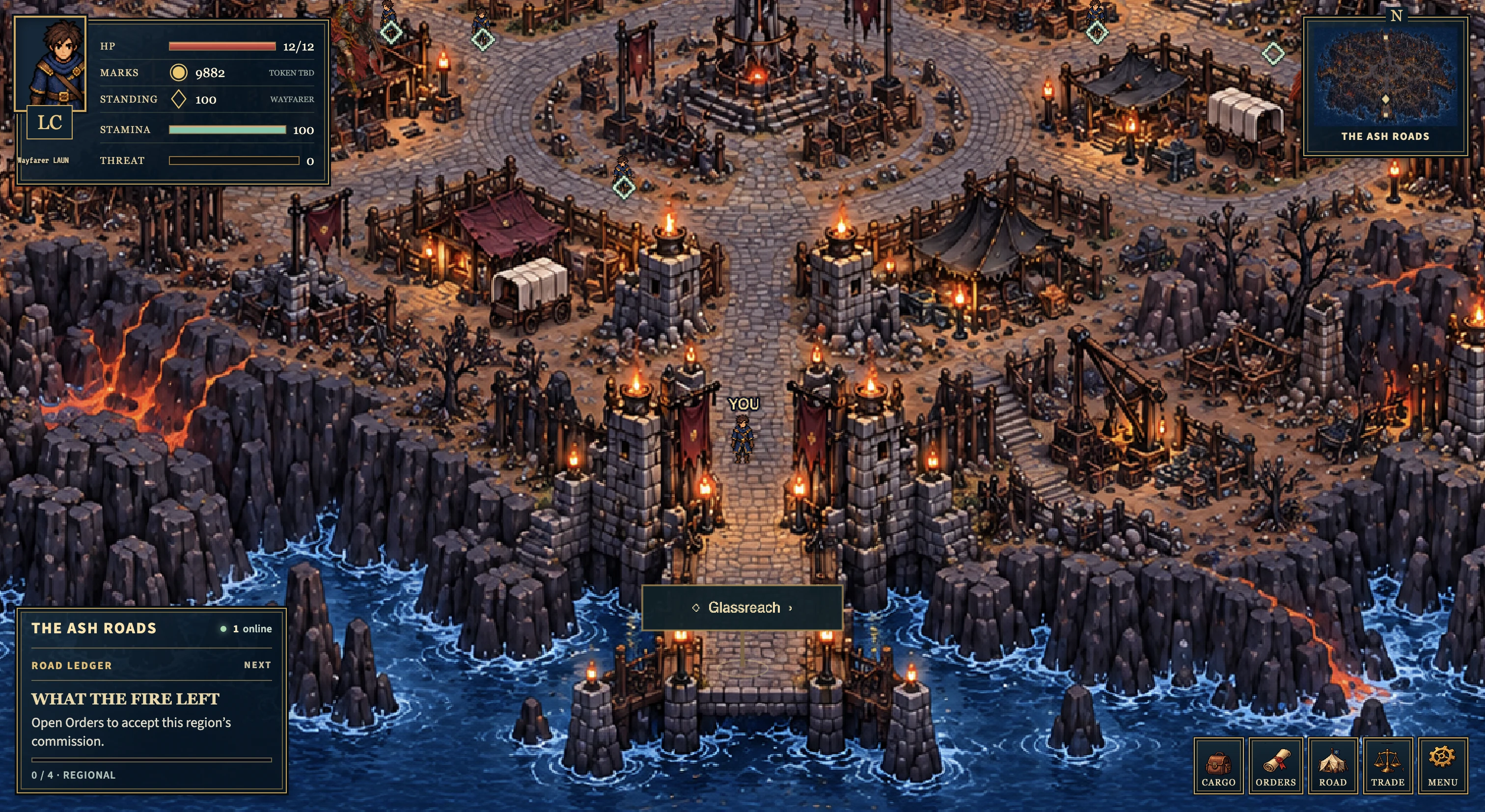 The guarded road and ruined works of the Ash Roads in the game