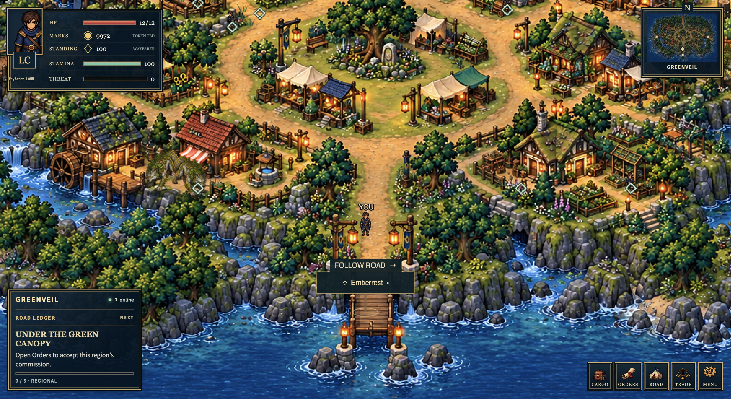 Greenveil's timber yard and forest paths from the live game